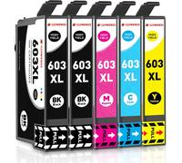 603Xl Compatible 603 Xl Ink Cartridges For Expression Home Xp-3100 Xp-4100 Xp-2100 Xp-2105 Xp-3105 Xp-4105 Workforce Wf-2810 Wf-2830 Wf-2835 (Pack Of 5)
