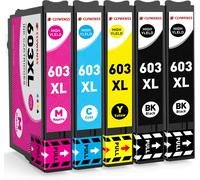 603XL Lot de 5 cartouches d'encre compatibles Epson 603 XL avec Epson Expression Home XP-3100 XP-4100 XP-2100 XP-2105 XP-3105 XP-4105 WorkForce WF-2810 WF-2830 WF-2835
