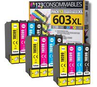 603Xl - Pack De 12 Cartouches D'Encre Compatible Pour Epson 603 Xl Etoile De Mer - Pour Epson Xp-2100 Xp-2155 Xp-3100 Xp-4100 Wf-2820 Wf-2830 Dwf Wf-2870 Wf-2835 Wf-2850[ENC940140]