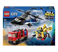 60462 LEGO® CITY SET combiné avec hélicoptère, voiture d'incendie et sous-marin