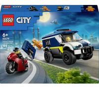 LEGO City Le Fourgon Pénitentiaire - Camion Jouet - Maquette de Van avec Moto, 3 Minifigurines & Porte de Cellule Amovible - Idée de Cadeau d'anniversaire pour Garçon dès 6 Ans 60479