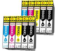 604XL Cartouche d'encre Compatible pour Encre Epson 604 XL pour Expression Home XP-2200 XP-2205 XP-3200 XP-3205 XP-4200 XP-4205 Workforce WF-2910 WF-2930 WF-2935 WF-2950 Imprimante, 10 Pack