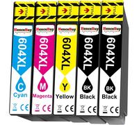 604XL Cartouche d'encre Compatible pour Encre Epson 604 XL pour Expression Home XP-2200 XP-2205 XP-3200 XP-3205 XP-4200 XP-4205 Workforce WF-2910 WF-2930 WF-2935 WF-2950 Imprimante, 5 Pack