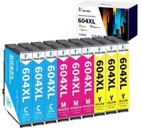 604XL Cartouche d'encre pour Epson 604 XL Multipack pour Epson Expression Home XP-2200 XP-2205 XP-3200 XP-3205 XP-4200 XP-4205 Workforce WF-2910 WF-2930 WF-2935 (3 Cyan, 3 Magenta, 3 Jaune)