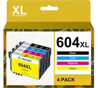 604XL Compatible Cartouche pour Epson XP 2200 pour Epson 604 XL pour Expression Home XP-2205 XP-3205 XP-3200 XP-4200 XP-4205 Workforce WF-2910DWF WF-2930DWF WF-2935DWF WF-2950DWF(4 Pack)(Q97)