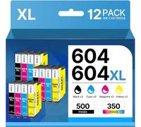 604XL Compatible Cartridge for Epson XP 2200 for Epson 604 XL for Expression Home XP-2200 XP-2205 XP-3205 XP-3200 XP-4200 XP-4205 Workforce WF-2910DWF WF-2930DWF WF-2935DWF (Pack of 12)