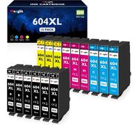 604XL Compatible Ink Cartridge for Epson 604 XL for Epson XP 2200 for XP-2205 XP-3200 XP-3205 XP-4200 XP-4205 WF-2910 WF-2930DWF WF-2935 (6 Black,3 Cyan,3 Yellow,3 Magenta)