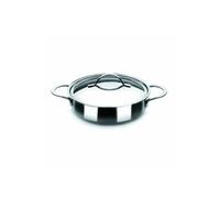 IBILI Plat rond Noah 605324 – Acier inoxydable 18/10 24 cm avec couvercle, compatible induction G