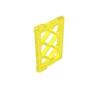 60607 Porte Fenêtre 1x2x3 Vitre à Treillis avec Onglets d‘Angle Épais 10 Pièces GDS-790 Compatible avec Lego Briques de Construction Couleur Giallo trasparente