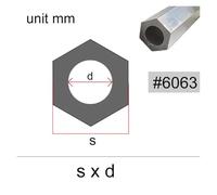 6063 T5 Hexagone extérieur Cercle intérieur Tube en aluminium Manchon télescopique hexagonal en alliage d'aluminium Tube creux Côté opposé 10 11 12 mm(10CM_8X3.4MM)