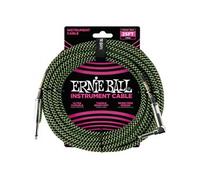 Ernie Ball 25' Braided Cable Black/Green
