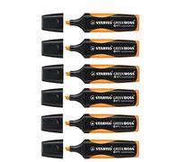 [6070/54-6] STABILO Lot de 6 Surligneurs GREEN BOSS Orange 83% à base de plas...