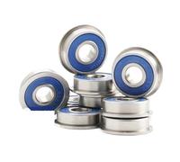 608 ZZ Bearing 8x22x7 mm 10Pcs 608ZZ RS 2RS Flange Handpiece Bearings For Strong Industrial Motors High Speed(SF608rs Blue)