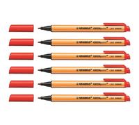 [6088/40-6] STABILO Lot de 6 Stylos Feutre GREENpoint Pointe large 0,8 mm Rouge