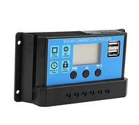 60A 12V/24V PWM Regulateur Panneau Solairede Batterie, Intelligent Contrôleur de Charge Solaire, Contrôleur d'affichage LCD réglable avec deux ports USB