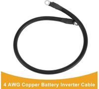 60cm 4 AWG Batterie Onduleur Cable 5/16" Batterie Cable étamé Cuivre Noir OT Type 1 Pc