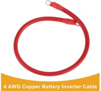 60cm 4 AWG Batterie Onduleur Cable 5/16" Batterie Cable étamé Cuivre Rouge OT Type 1 Pc