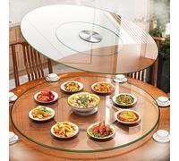 60cm 70cm 80cm 100cm Plateau Rotatif Lazy Susan For Table À Manger, Grande Plateau Tournant En Verre Trempé, Assiette De Service Pivotant À 360 °(70cm (28inch))