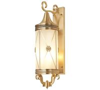 60Cm American Style Full Copper Glass Wall Light Outdoor Wall Sconce Waterproof Wall Lamps With Frosted Glass Shade Led Lamps And Lanterns For Aisle Foyer Hotel Villa Balcony Light