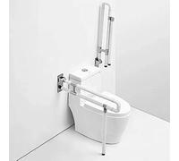 60cm Barre d'appui pliable pour toilettes, barre dappui wc handicapé, Supporte jusqu'à 150 kg, Barre D'appui De Sécurité Pliante, Acier inoxydable, Rotation verticale à 90°, Pour âgées enceintes