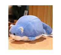 (60cm,blue cat)Popular Cute Round Drum Drum Doll Pillow Chubby Crocodile Puffer Plush Toy Round Cat Pinch Puffer