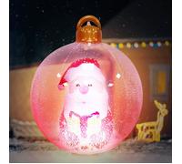 60CM Boule de Noël Gonflable Géante en PVC, LED Boule de Noël Gonflable, Grosse étanche Boule de Noel Lumineuse - Rose
