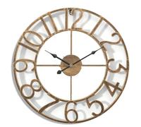 60CM Grande Horloge Murale, Horloge Murale pour Salon, horloges en métal Rondes silencieuses sans tic-tac, Horloge décorative Vintage Noire pour Chambre à Coucher,Cuisine, Bureau,B,80cm