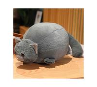 (60cm,grey cat)Popular Cute Round Drum Drum Doll Pillow Chubby Crocodile Puffer Plush Toy Round Cat Pinch Puffer