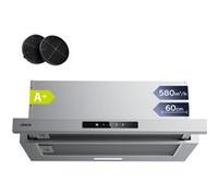 60cm hotte aspirante 580m³/h 3 vitesses recyclage ou evacuation inox Classe A+ CD6909AS