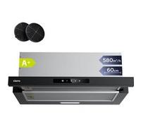 60cm hotte aspirante 580m³/h 3 vitesses recyclage ou evacuation noir Classe A+ CD6909AB