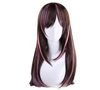 60cm Kizuna AI Wig Cosplay Costume Youtuber A.I.Channel Straight Long Heat Resistant Synthetic Hair Wigs For Women + Wig Cap