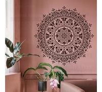 60cm Mandala Round Flower Lotus Pochoir Pochoirs Pour Murs Grand Modèle Tuile Réutilisable Décor De Mandala Meubles Muraux De Niche Motifs De Mandalas En Bois Scrapbooking Revêtement De Sol