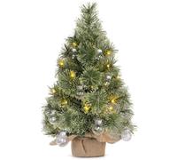 60cm Mini Sapin De Noel Lumineux LED, Petit Sapin De Noel Lumineux LED, Decoration Table Noël Artificiel Christmas Tree Avec Lumières Et Ornements Boule, Decoration De Noel Pour La Maison Et Le Bureau