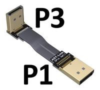 60cm P1(A)-P3B DisplayPort câble d'extension Flex 1.4, câble coudé 8K 4K HDR 165Hz, affichage 60Hz, adaptateur de Port pour vidéo PC portable TV DP 1.4 1.2 Nipseyteko