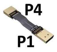 60cm P1(A)-P4(B) DisplayPort câble d'extension Flex 1.4, câble coudé 8K 4K HDR 165Hz, affichage 60Hz, adaptateur de Port pour vidéo PC portable TV DP 1.4 1.2 Nipseyteko