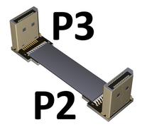 60cm P2(A)-P3(B) DisplayPort câble d'extension Flex 1.4, câble coudé 8K 4K HDR 165Hz, affichage 60Hz, adaptateur de Port pour vidéo PC portable TV DP 1.4 1.2 Nipseyteko