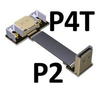 60cm P2(A)-P4T DisplayPort câble d'extension Flex 1.4, câble coudé 8K 4K HDR 165Hz, affichage 60Hz, adaptateur de Port pour vidéo PC portable TV DP 1.4 1.2 Nipseyteko