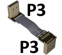 60cm P3(A)-P3(B) DisplayPort câble d'extension Flex 1.4, câble coudé 8K 4K HDR 165Hz, affichage 60Hz, adaptateur de Port pour vidéo PC portable TV DP 1.4 1.2 Nipseyteko