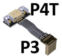 60cm P3(A)-P4T DisplayPort câble d'extension Flex 1.4, câble coudé 8K 4K HDR 165Hz, affichage 60Hz, adaptateur de Port pour vidéo PC portable TV DP 1.4 1.2 Nipseyteko