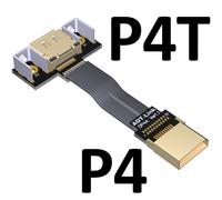 60cm P4A-P4T DisplayPort câble d'extension Flex 1.4, câble coudé 8K 4K HDR 165Hz, affichage 60Hz, adaptateur de Port pour vidéo PC portable TV DP 1.4 1.2 Nipseyteko