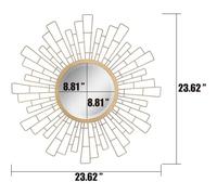 60cm Round Metal Wall Hanging Mirror Decorative Mirror Antique Gold