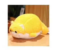 (60cm,yellow cat)Popular Cute Round Drum Drum Doll Pillow Chubby Crocodile Puffer Plush Toy Round Cat Pinch Puffer