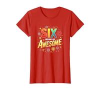 60e Anniversaire Six décennies of Awesome Cadeau de célébration T-Shirt, Femme, Rouge, S