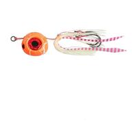 60g-200g tête plombée appât de Navigation de mer avec Jupe en Caoutchouc de crevette Jig leurre de pêche Lumineux en Eau salée appât Artificiel(Orange-Crack,200g)