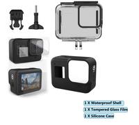 60m boîtier étanche sous marin pour GoPro Hero 8 coque de protection boîtier noir caméra lentille filtres 60M plongée natation ensemble Bundle 3