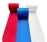 60M Ruban de Satin Bleu Blanc Rouge 3 Couleurs 5cm de large ruban Couleurs du Drapeau Français pour Bmballage de Cadeaux DIY pour Nœuds Mariage Bouquet Anniversaire France fête Nationale Diplôme Décor