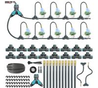 60M Système D'irrigation Automatique de Jardin Incurvé à 360°, Kit Arrosage Automatique Système, Kit D'irrigation de Brouillard, pour Paysage, Serre, lit de Fleurs et Plantes de Terrasse