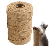 60m x 6mm Corde Arbre Chat, Ficelle Sisal Naturelle, Corda Jute Jardin, Ficelles Chanvre Robuste pour Réparation Remplacement Pilier Scratch Chats, Bricolage, Artisanat, Jardinage, Décoration Maison