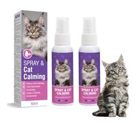 60ml*2 Pièces Spray Anti Stress Chat Apaisant Calmant pour Catly Les Chats Pheromones PhéRomones Pheromone Prise Apaiser Conflit FéLines Relaxantes Et Calmantes Agité Stressé Herbe à Catnip M