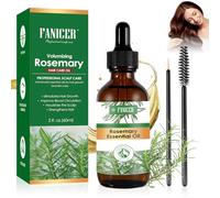 60ML Huile Romarin pour Cheveux Pousse, Rosemary Oil, Huiles de Croissance à la Menthe pour Cheveux Abîmés, Chute des Cheveux, Nourrit Le Cuir Chevelu, Sourcils et Cils, L'aromathérapie